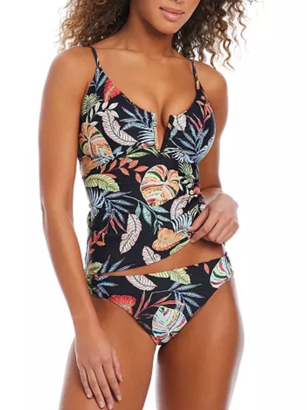 Bar III Swept Away V-Wire Tankini Set M/L